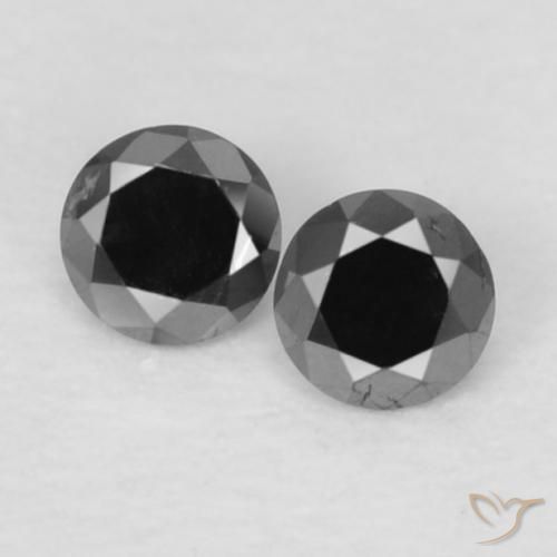 0.07 ctw Black Diamond Gemstones, Diamond Gems in Diamond-Cut Shape for Sale.