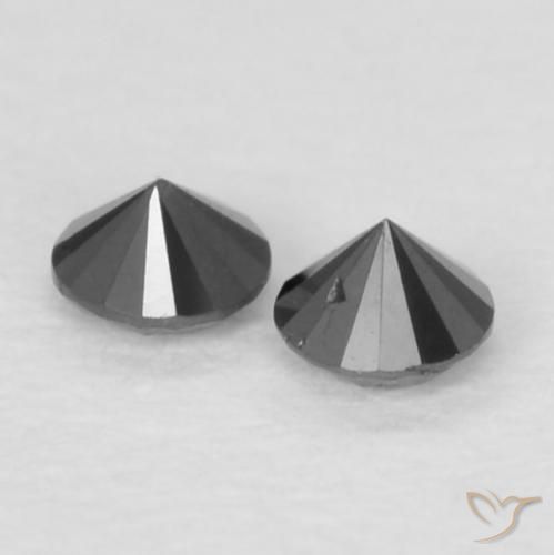 Diamond Gemstones in 1.9 mm (calibrated) Size for Sale, Diamond Stones in Black Color