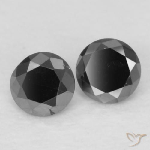 0.09 ctw Black Diamond Stones, Natural Diamond in Diamond-Cut Shape for Sale