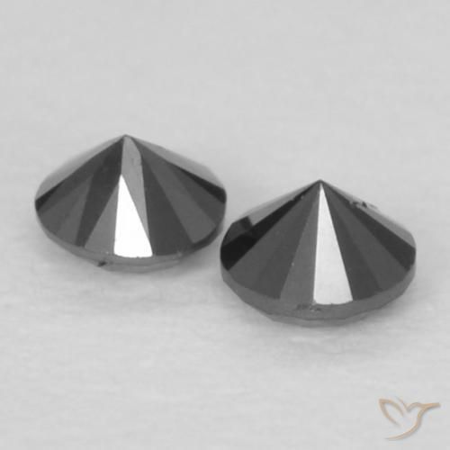 Diamond Gemstones in 2.1 mm (calibrated) Size for Sale, Diamond Stones in Black Color
