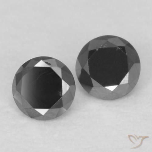 0.08 ctw Black Diamond Stones, Natural Diamond in Diamond-Cut Shape for Sale