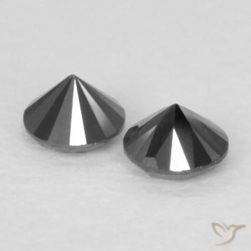 Diamond Gemstones in 2 mm (calibrated) Size for Sale, Diamond Stones in Black Color