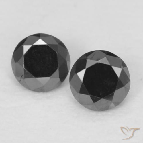 0.09 ct Black Diamond, 2 mm Diamond Cut From India, Photo A