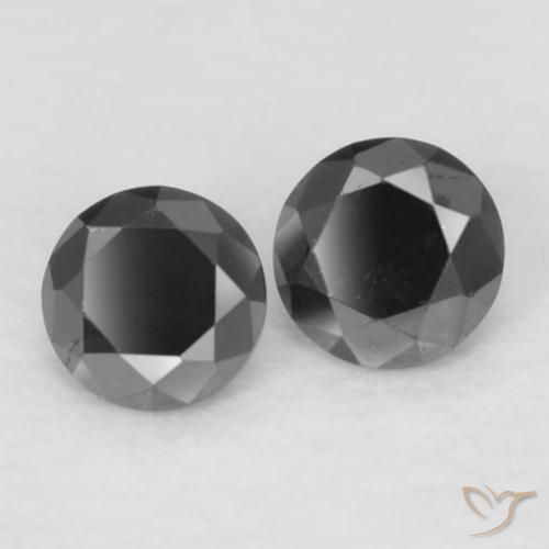 0.09 ctw Black Diamond Stones, Natural Diamond in Diamond-Cut Shape for Sale