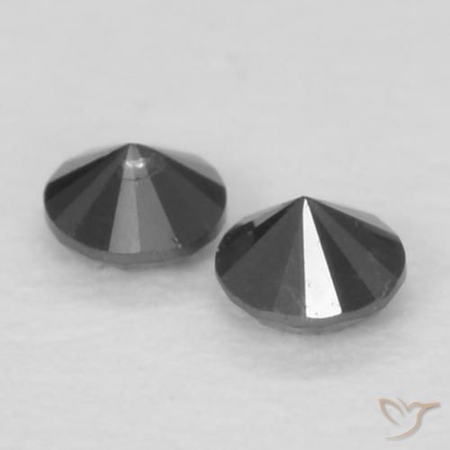 Diamond Gemstones in 2 mm (calibrated) Size for Sale, Diamond Stones in Black Color