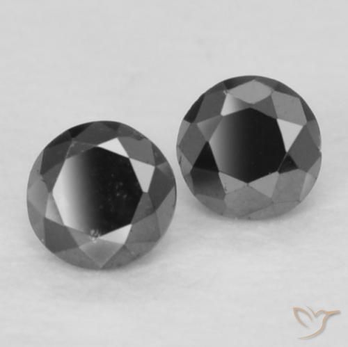 0.11 ctw Black Diamond Stones, Natural Diamond in Diamond-Cut Shape for Sale