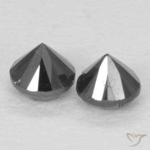 Diamond Gemstones in 2.1 mm (calibrated) Size for Sale, Diamond Stones in Black Color