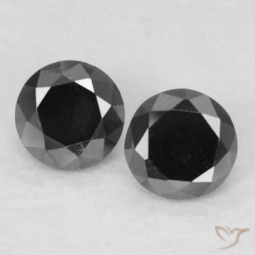 0.09 ct Black Diamond, 2.1 mm Diamond Cut From India, Photo A