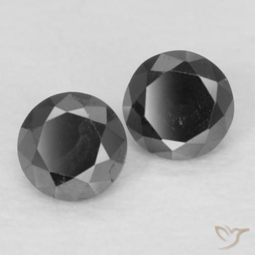 0.09 ctw Black Diamond Stones, Natural Diamond in Diamond-Cut Shape for Sale