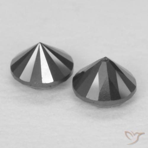 Diamond Gemstones in 2.1 mm (calibrated) Size for Sale, Diamond Stones in Black Color