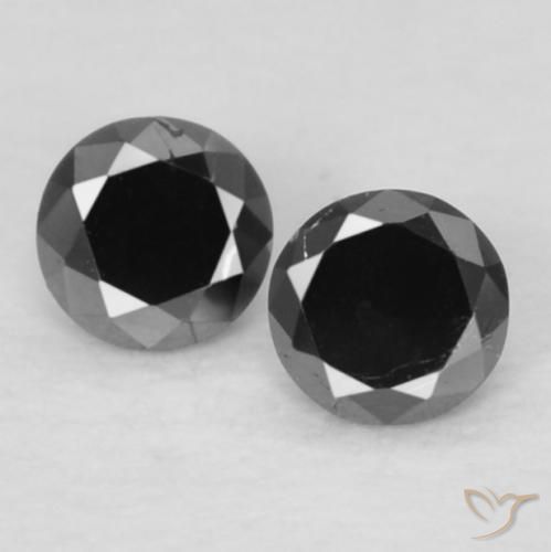 0.09 ct Black Diamond, 2.1 mm Diamond Cut From India, Photo A