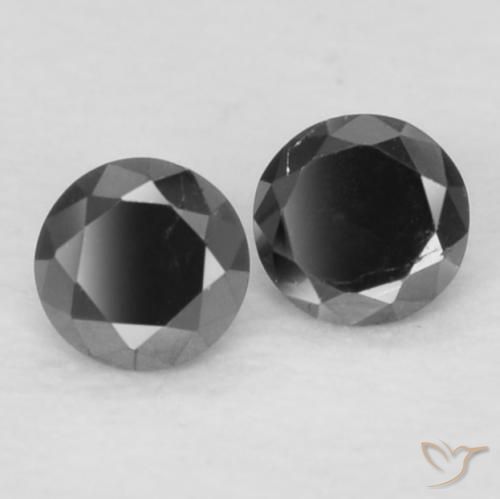 0.09 ctw Black Diamond Stones, Natural Diamond in Diamond-Cut Shape for Sale