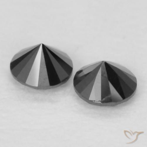 Diamond Gemstones in 2.1 mm (calibrated) Size for Sale, Diamond Stones in Black Color