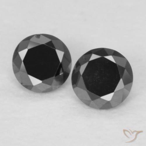 0.08 ct Black Diamond, 2.1 mm Diamond Cut From India, Photo A