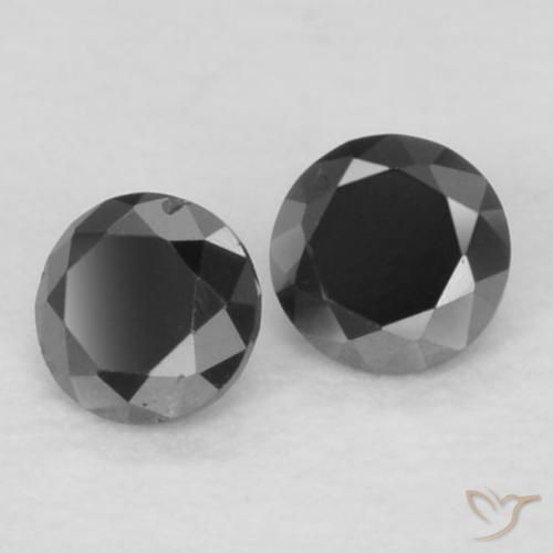 0.08 ctw Black Diamond Stones, Natural Diamond in Diamond-Cut Shape for Sale