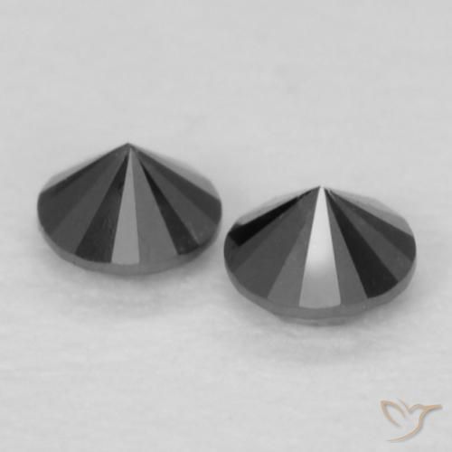 Diamond Gemstones in 2 mm (calibrated) Size for Sale, Diamond Stones in Black Color