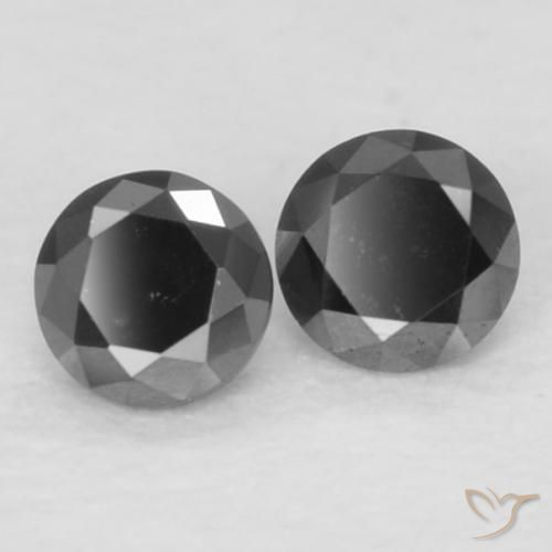 0.09 ctw Black Diamond Stones, Natural Diamond in Diamond-Cut Shape for Sale