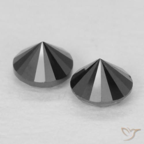 Diamond Gemstones in 2.1 mm (calibrated) Size for Sale, Diamond Stones in Black Color