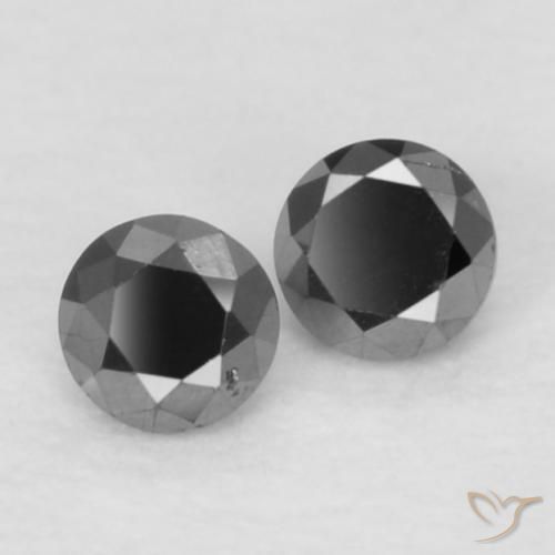 0.09 ctw Black Diamond Stones, Natural Diamond in Diamond-Cut Shape for Sale