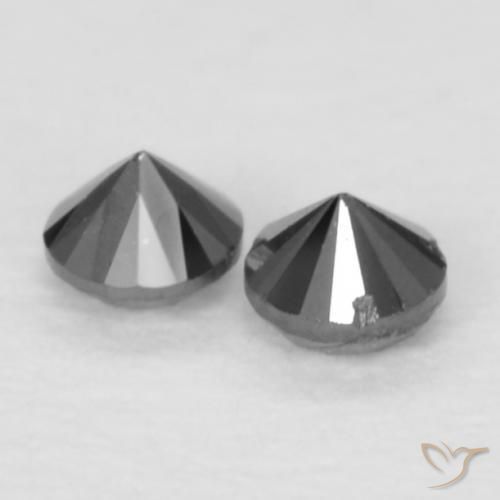 Diamond Gemstones in 2 mm (calibrated) Size for Sale, Diamond Stones in Black Color