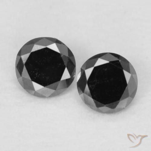 0.08 ct Black Diamond, 1.9 mm Diamond Cut From India, Photo A