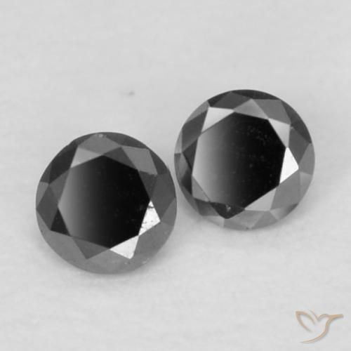 0.08 ctw Black Diamond Stones, Natural Diamond in Diamond-Cut Shape for Sale