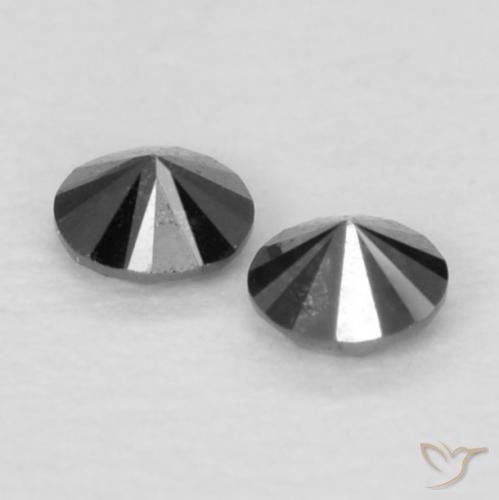 Diamond Gemstones in 2 mm (calibrated) Size for Sale, Diamond Stones in Black Color