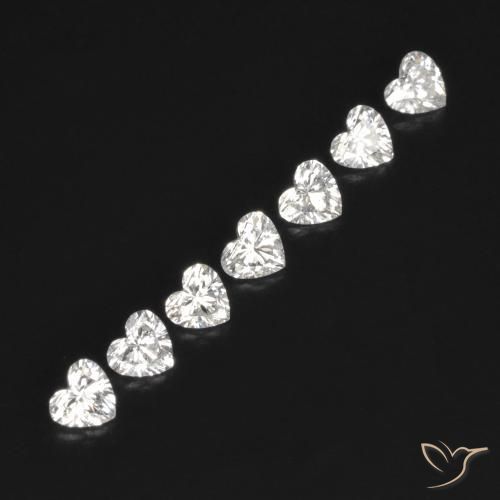 0.53 ctw White Diamond Stones, Natural Diamond in Heart Facet Shape for Sale
