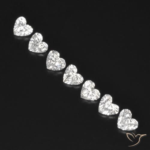 Diamante blanco de 0,56 quilates, corte de corazón de 3 x 2,6 mm de Brasil, Photo A