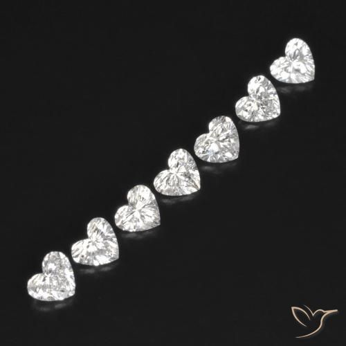 0.56 ctw White Diamond Stones, Natural Diamond in Heart Facet Shape for Sale