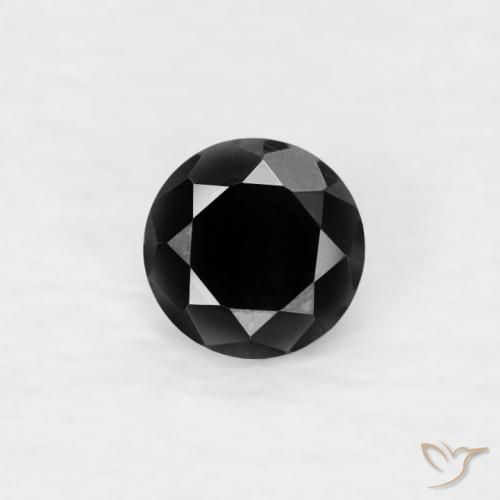 0.07ct Natural Black Diamond, Round, Opaque