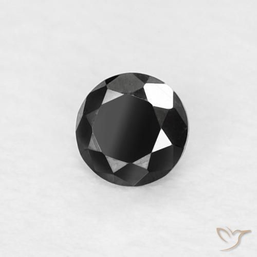 0.07 ct Black Diamond Stone, Natural Diamond in Diamond-Cut Shape for Sale