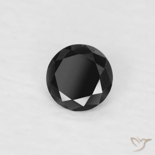 0.06 ct Black Diamond Stone, Natural Diamond in Diamond-Cut Shape for Sale