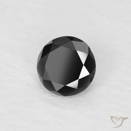 0.08 ct Black Diamond Stone, Natural Diamond in Diamond-Cut Shape for Sale