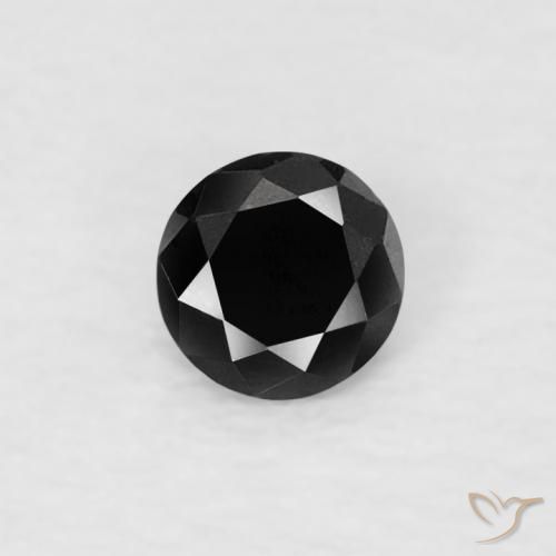 0.07ct Natural Black Diamond, Round, Opaque