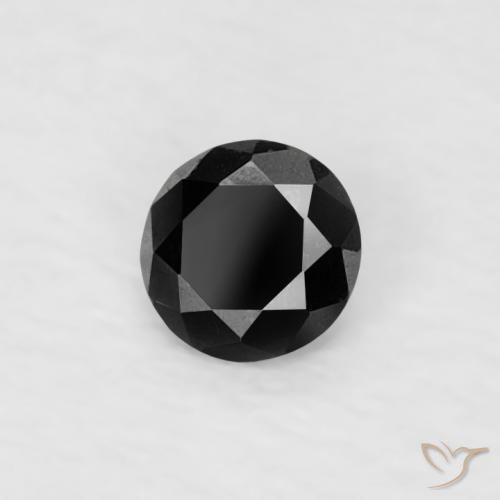 0.07 ct Black Diamond Stone, Natural Diamond in Diamond-Cut Shape for Sale