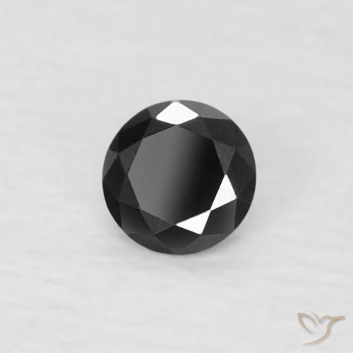 0.06 ct Black Diamond Stone, Natural Diamond in Diamond-Cut Shape for Sale
