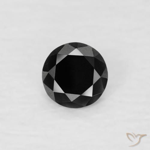 0.07ct Natural Black Diamond, Round, Opaque
