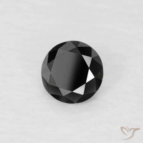 0.07 ct Black Diamond Stone, Natural Diamond in Diamond-Cut Shape for Sale