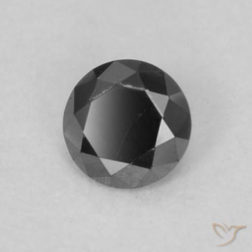 0.07 ct Black Diamond Stone, Natural Diamond in Diamond-Cut Shape for Sale