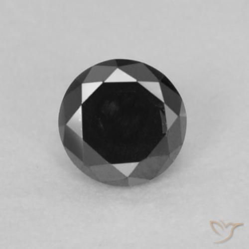 2,5mm runder schwarzer Diamant - Gewicht durchschn. je 0,07 ct, 2,5mm Diamant, der nach Stück verkauft wird, Schwarz Farbe in Opaque Reinheit, natürlicher Edelstein, Mohs-Härte 10 - 10 Geeignet für den täglichen Gebrauch im Schmuck, Produkt-ID: 689096, Photo A