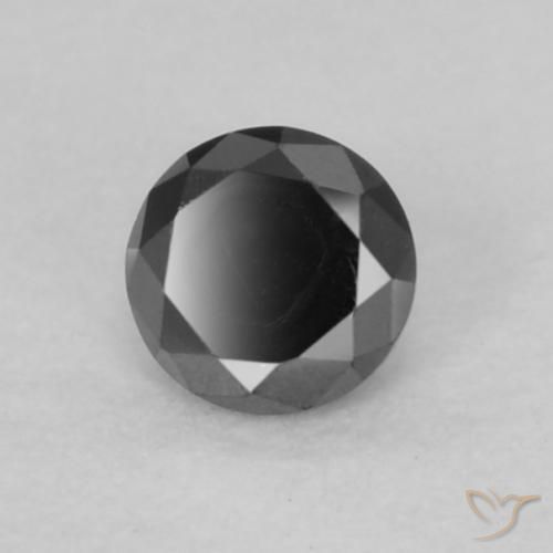 0.07 ct Black Diamond Stone, Natural Diamond in Diamond-Cut Shape for Sale