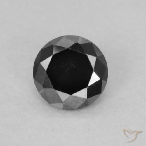 0.07ct Natural Black Diamond, Round, Opaque
