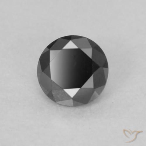 0.07 ct Black Diamond Stone, Natural Diamond in Diamond-Cut Shape for Sale