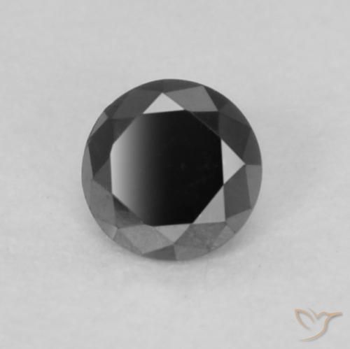0.08 ct Black Diamond Stone, Natural Diamond in Diamond-Cut Shape for Sale