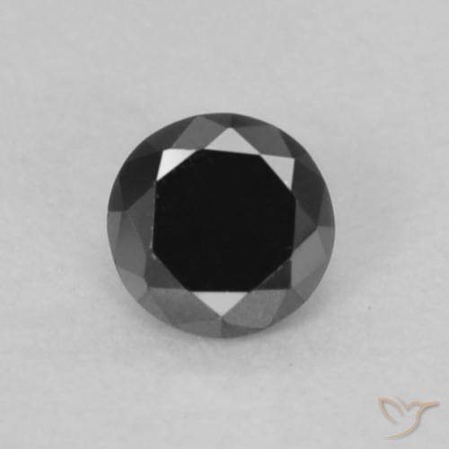 0.07ct Natural Black Diamond, Round, Opaque