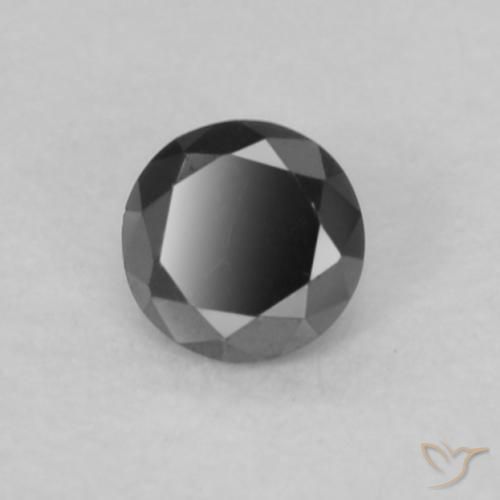 0.07 ct Black Diamond Stone, Natural Diamond in Diamond-Cut Shape for Sale