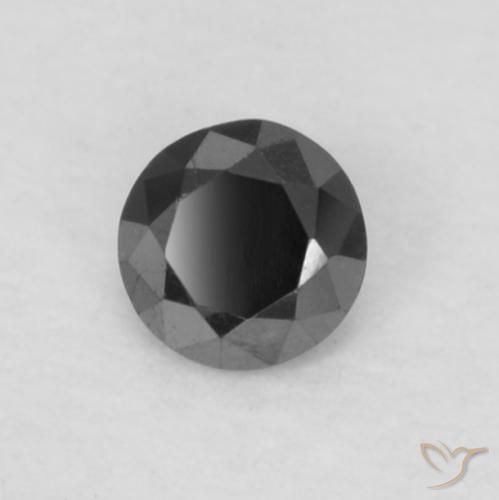 0.06 ct Black Diamond Stone, Natural Diamond in Diamond-Cut Shape for Sale
