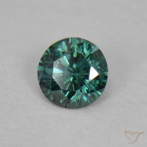 0.03 ct Green Diamond Stone, Natural Diamond in Diamond-Cut Shape for Sale