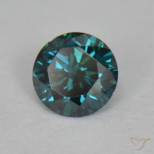 0.06 ct Green Diamond Stone, Natural Diamond in Diamond-Cut Shape for Sale